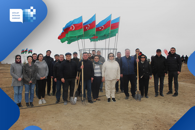 30 mart 2023-cü il tarixində Dövlət İmtahan Mərkəzinin əməkdaşları “Heydər Əliyev İli” çərçivəsində keçirilən ağacəkmə aksiyasında iştirak edib