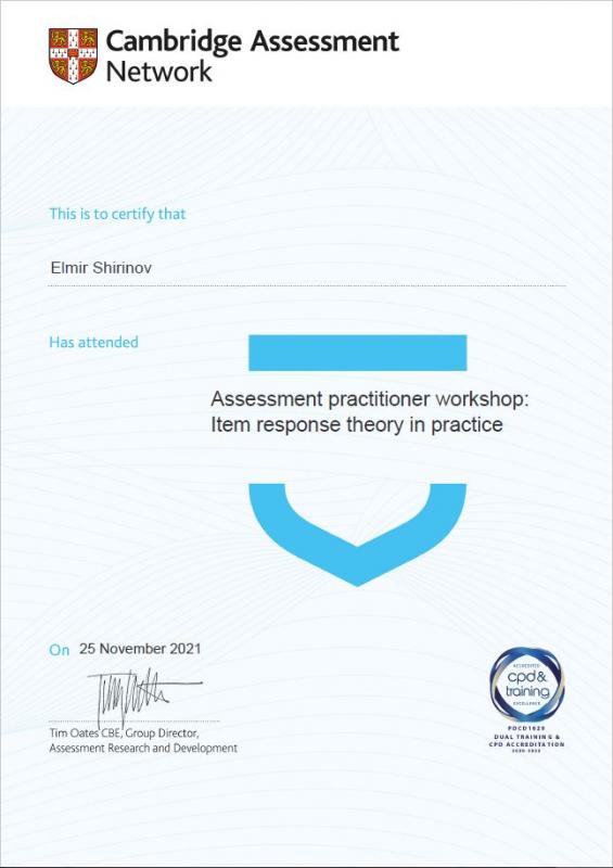 DİM-in nümayəndəsi Cambridge Assessment Network tərəfindən təşkil edilən regional təlimdə iştirak edib