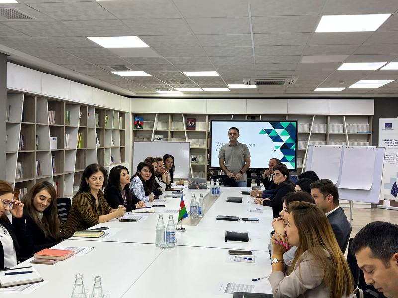 Yerli icra hakimiyyəti orqanlarının nümayəndələri üçün “Təşkilat mədəniyyəti və vətəndaşlarla işin effektiv təşkili” mövzusunda təlim təşkil edilib