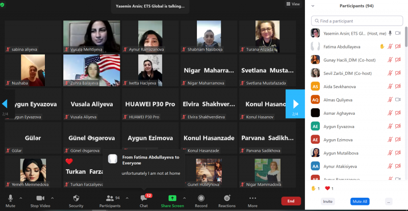 DİM-in ETS Global təşkilatı ilə birgə ESL (ingilis dili ikinci dil kimi) müəllimləri üçün təşkil etdiyi  3 günlük TOEFL iBT  Propell  praktik təlimi başa çatıb