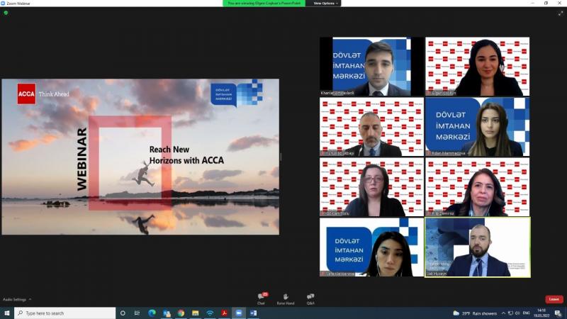 Dövlət İmtahan Mərkəzi ACCA (İmtiyazlı Sertifikatlaşdırılmış Mühasiblər Assosiasiyası) ilə birgə “Reach New Horizons with ACCA” vebinarını təşkil edib