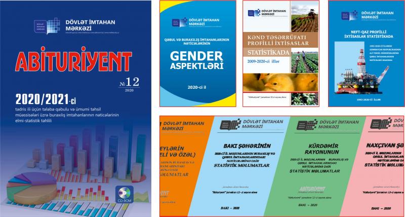 Dövlət İmtahan Mərkəzi 2020-ci il üçün tələbə qəbulu və ümumi təhsil müəssisələri üzrə buraxılış imtahanları nəticələrinə dair elmi-statistik materialları “Abituriyent” jurnalının 12-ci nömrəsində nəşr etmişdir