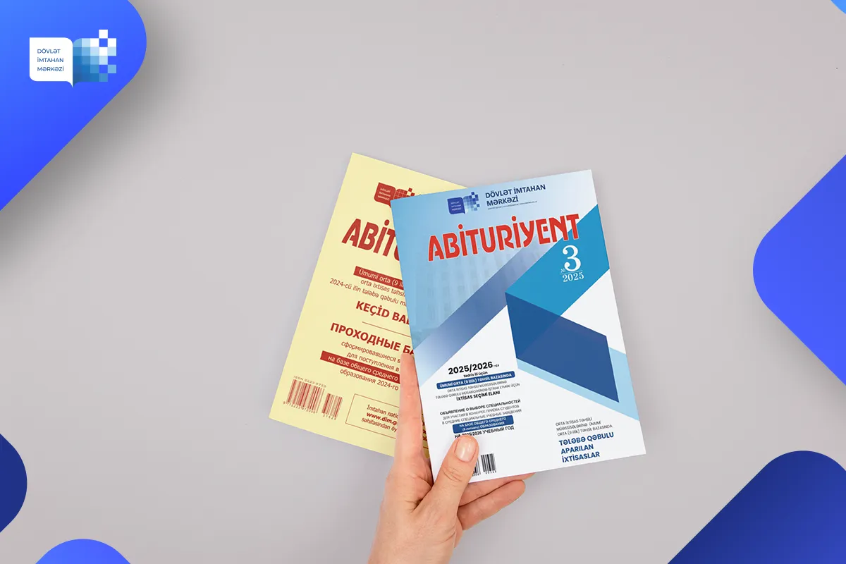 "Abituriyent" jurnalının 3-cü nömrəsi və ümumi orta təhsil bazasında orta ixtisas təhsili müəssisələrinə 2024-cü ilin tələbə qəbulu müsabiqəsində formalaşmış keçid balları nəşr edilib
