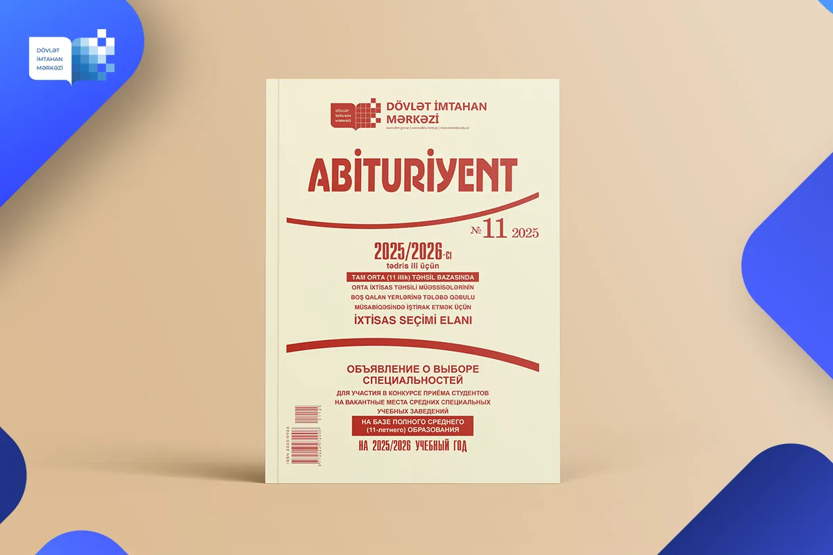 Dövlət İmtahan Mərkəzi “Abituriyent” jurnalının 11-ci nömrəsini nəşr edib