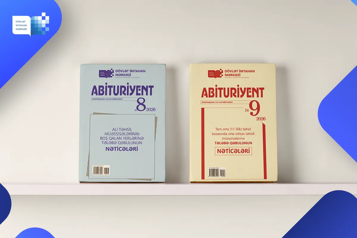 Dövlət İmtahan Mərkəzi “Abituriyent” jurnalının 8-ci və 9-cu nömrələrini təqdim edib...